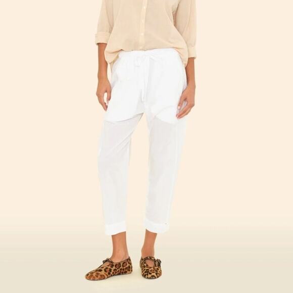 Xirena Draper Pants in White Oysterette SZ MEDIUM Cotton Pull-On Pants EUC - Picture 2 of 13